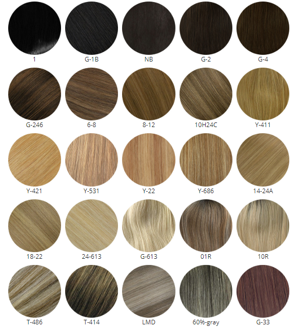 Hairpiece colours outlet